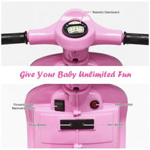 Load image into Gallery viewer, 6V Kids Ride On Vespa Scooter Motorcycle for Toddler-Pink