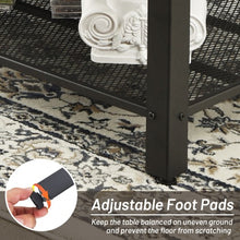 Load image into Gallery viewer, Metal Frame Wood Coffee Table Console Table with Storage Shelf-Rustic Brown