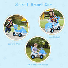 Load image into Gallery viewer, 3-in-1 Baby Walker Sliding Car Pushing Cart Toddler Ride-Blue
