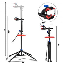 Load image into Gallery viewer, Pro Bike Adjustable 41" To 75'' Cycle Bicycle Rack Repair Stand w/ Tool Tray Red