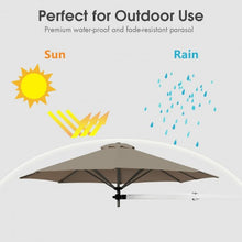 Load image into Gallery viewer, 8ft Wall-Mounted Telescopic Folding Tilt Aluminum Sun Shade Umbrella-Tan