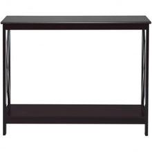 Load image into Gallery viewer, 2-Tier Console X-Design Sofa Side Accent Table-Espresso