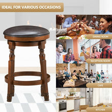 Load image into Gallery viewer, Set of 2 24" Swivel Leather Padded Bar Dining Stool