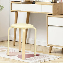Load image into Gallery viewer, Set of 4 Bentwood Round Stool Stackable Dining Chair with Padded Seat-Beige