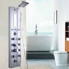 Load image into Gallery viewer, 46" Bathroom Aluminum Thermostatic Shower Panel with 10 Massage Jets