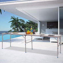 Load image into Gallery viewer, 8' Aluminum Folding Picnic Camping Table