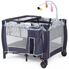 Load image into Gallery viewer, Foldable Travel Baby Crib Playpen Infant Bassinet Bed w/ Carry Bag-Gray