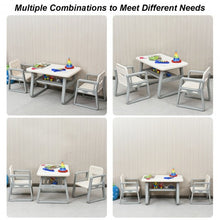 Load image into Gallery viewer, Kids Table and 2 Chairs Set with Storage Shelf-White