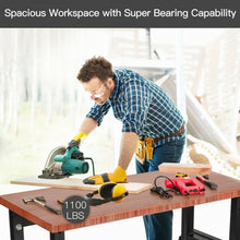 Load image into Gallery viewer, 48"×24" Adjustable Height Workbench Mobile Tool Bench Bamboo Top w/Caster-CF