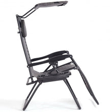 Load image into Gallery viewer, Folding Recliner Lounge Chair with Shade Canopy Cup Holder-Gray