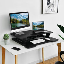 Load image into Gallery viewer, Height Adjustable Standing Desk Converter with Removable Keyboard Tray-Black