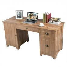 Load image into Gallery viewer, 59" Computer Desk with Drawers & Storage Cabinet-Coffee