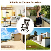Load image into Gallery viewer, Solid Wood Porch Glossy Finish Rocking Chair-Coffee
