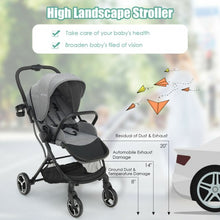 Load image into Gallery viewer, High Landscape Foldable Baby Stroller with Reversible Reclining Seat-Gray
