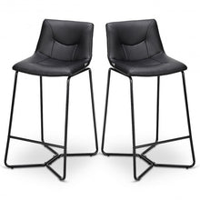 Load image into Gallery viewer, Set of 2 PU Leather Bar Stools Pub Chairs with Metal Legs