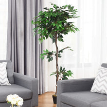 Load image into Gallery viewer, 5.5 ft Artificial Ficus Silk Tree with Wood Trunks
