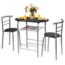Load image into Gallery viewer, 3 pcs Home Kitchen Bistro Pub Dining Table 2 Chairs Set- Silver