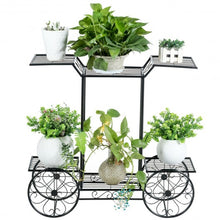 Load image into Gallery viewer, 6-Tier Garden Cart Flower Rack Display Decor Pot Plant Holder