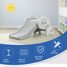 Load image into Gallery viewer, Freestanding Baby Mini Play Climber Slide Set w/ HDPE & Anti-Slip Foot Pads-Gray