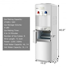 Load image into Gallery viewer, Top Loading Water Dispenser with Built-In Ice Maker Machine-White