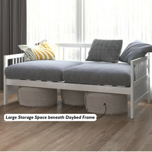 Load image into Gallery viewer, Twin Size Wooden Slats Daybed Bed with Rails-White