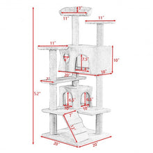 Load image into Gallery viewer, 52" Cat Scratching Post and Ladder Kitten Tower Tree -Beige & Paws