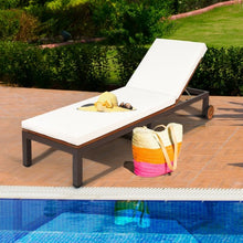 Load image into Gallery viewer, Patio Acacia Wood Lounge Chair Chaise Recliner