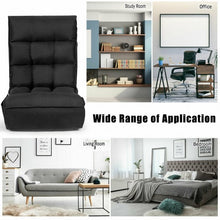 Load image into Gallery viewer, 4-Position Adjustable Floor Chair Folding Lazy Sofa-Black