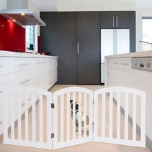Load image into Gallery viewer, 24'' Configurable Folding Standing 3 Panel Wood Pet Fence-White
