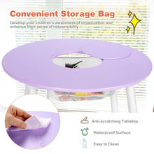 Load image into Gallery viewer, Wood Activity Kids Table and Chair Set with Center Mesh Storage for Snack Time and Homework-Purple