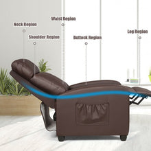 Load image into Gallery viewer, PU Leather Massage Recliner Chair with Footrest-Brown