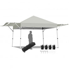 Load image into Gallery viewer, 17 Feet x 10 Feet Foldable Pop Up Canopy with Adjustable Instant Sun Shelter-Gray
