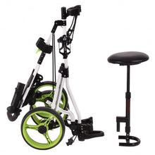 Load image into Gallery viewer, Foldable 3 Wheels Push Pull Golf Trolley with Scoreboard Bag