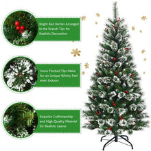 Load image into Gallery viewer, 6 ft Snow Flocked Artificial Christmas Hinged Tree