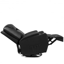 Load image into Gallery viewer, 8 Heated Swivel Point Massage Recliner Chair-Black