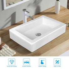Load image into Gallery viewer, 22.5" x 16" Rectangle Bathroom Vessel Sink with Pop-up Drain