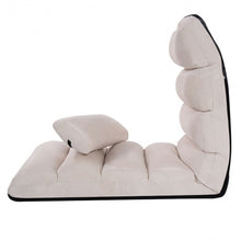 Load image into Gallery viewer, Stylish Folding Lazy Sofa Chair with Pillow-Beige