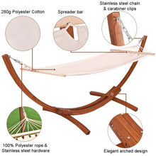 Load image into Gallery viewer, 142" x 50" x 51" Wooden Curved Arc Hammock