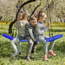 Load image into Gallery viewer, Saucer Tree Swing Surf Kids Outdoor Adjustable Oval Platform Set w/Handle-Blue