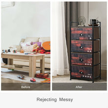 Load image into Gallery viewer, 4 Drawer Fabric Dresser Storage Tower Nightstand
