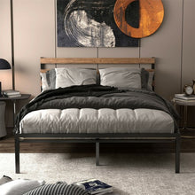 Load image into Gallery viewer, Queen Size Metal Bed Frame Foundation with Headboard