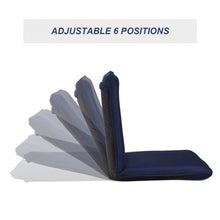 Load image into Gallery viewer, Adjustable 6-position Floor Chair Folding Lazy Man Sofa Chair-Navy