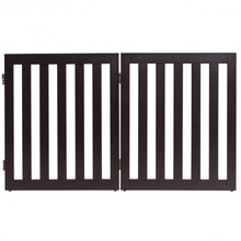 Load image into Gallery viewer, 24'' Folding Standing 3 Panels Wood Pet Fence-Brown