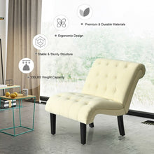 Load image into Gallery viewer, Upholstered Tufted Lounge Chair with Wood Leg-Beige