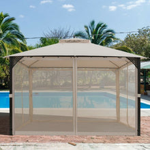 Load image into Gallery viewer, 12" x 10" Outdoor Double Top Patio Gazebo-Beige