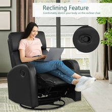 Load image into Gallery viewer, Recliner Chair Swivel Rocker Manual Single Sofa Lounger with Footrest-Black
