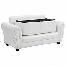 Load image into Gallery viewer, Soft Kids Double Sofa with Ottoman-White