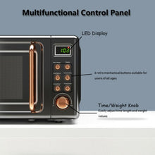Load image into Gallery viewer, 700W Glass Turntable Retro Countertop Microwave Oven-Golden
