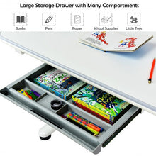 Load image into Gallery viewer, Height Adjustable Kids Desk with Tilting Desktop and Drawer