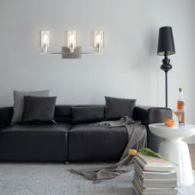 Load image into Gallery viewer, 3-Light Modern Bathroom Wall Sconce with Clear Glass Shade-Silver